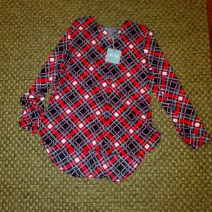 NWT Marled Checkerboard Blouse NWT (M)